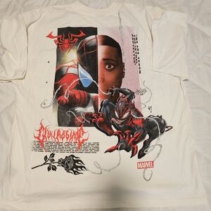 Civilregime White Short Sleeve Graphic Tee with Black & Red Print